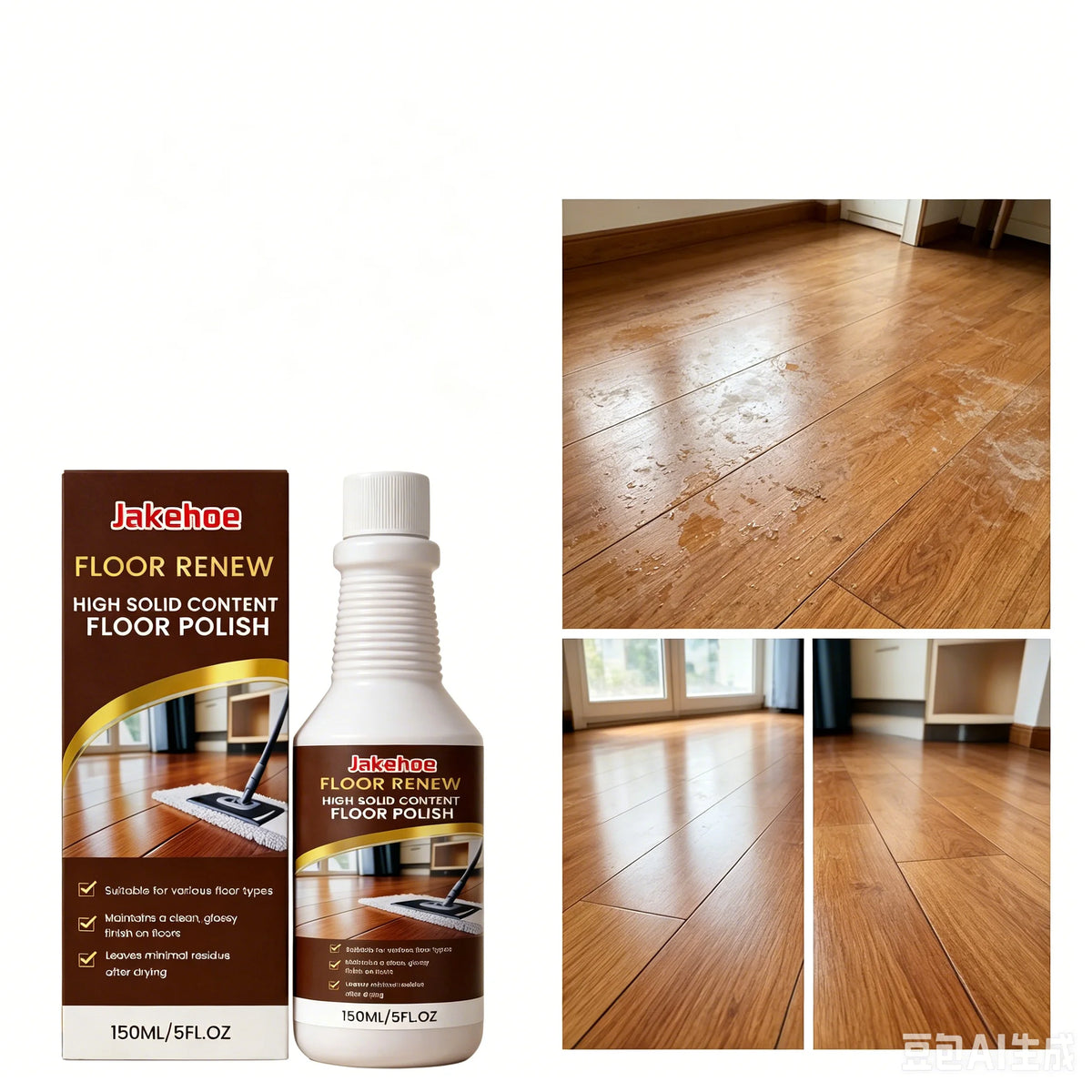 JAKEHOE 150ml Floor Cleaner – Polish, Gloss & Stain Remover Floor Cleaner Polish Qst