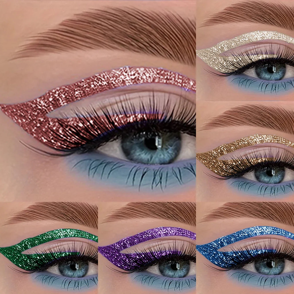 Qme Glitter Liquid Eyeliner – Waterproof, 6 Colors Glitter Liquid Eyeliner Qme