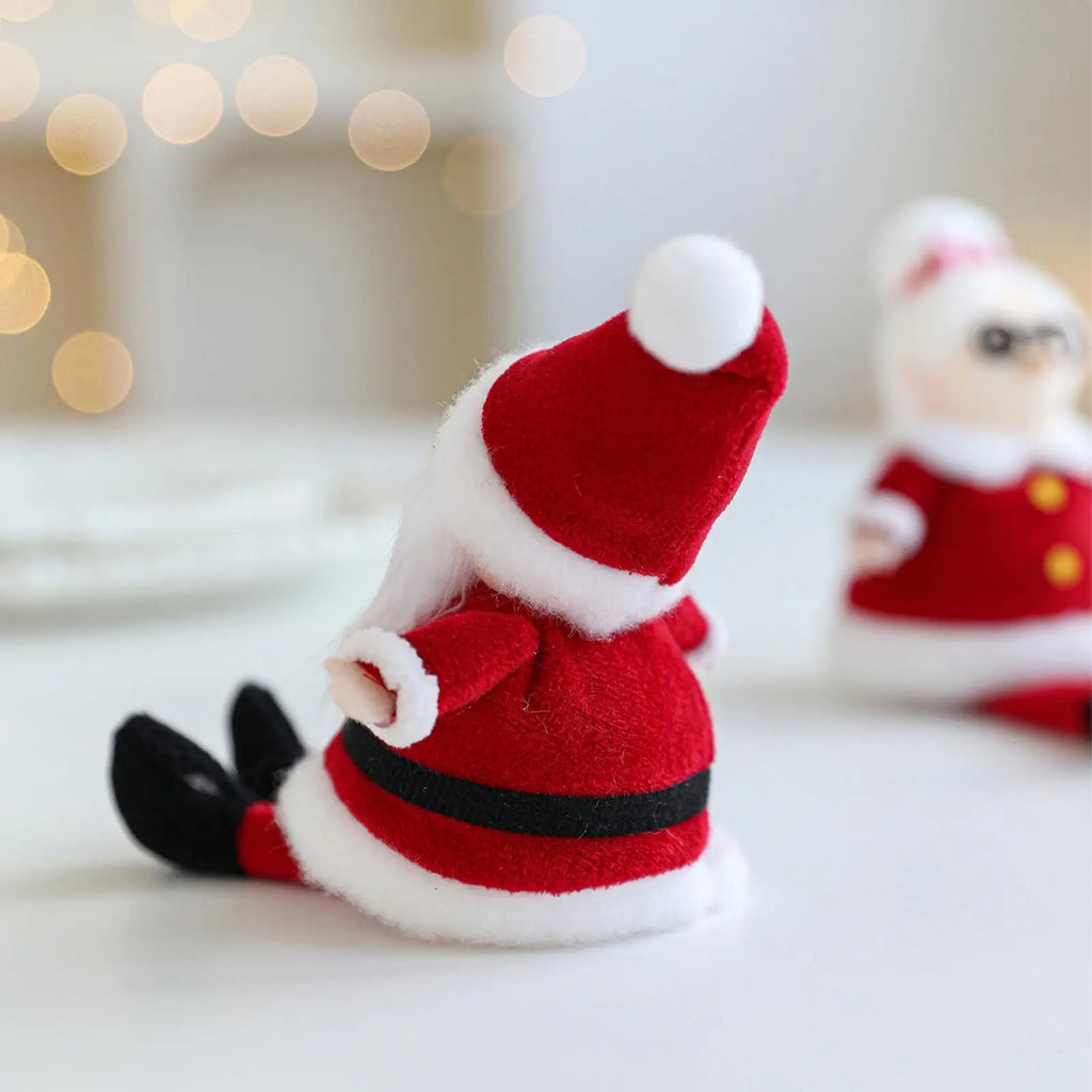 Cartoon Santa Claus Sitting Plush Ornament | Holiday Decor Christmas Plush Ornament Qme