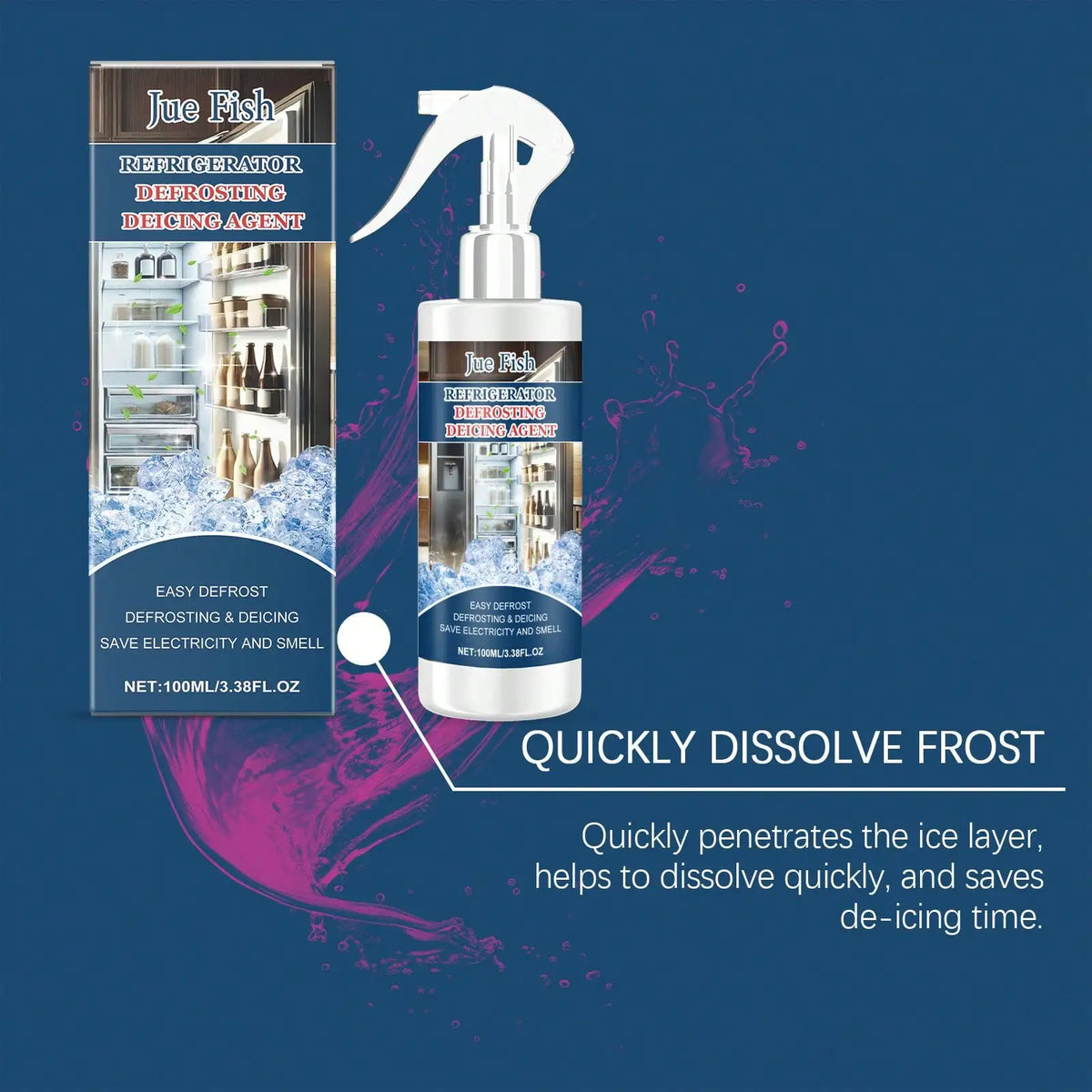 Refrigerator Defrost & Ice Removal Cleaner | Freezer Cleaner Appliance Cleaner Qme