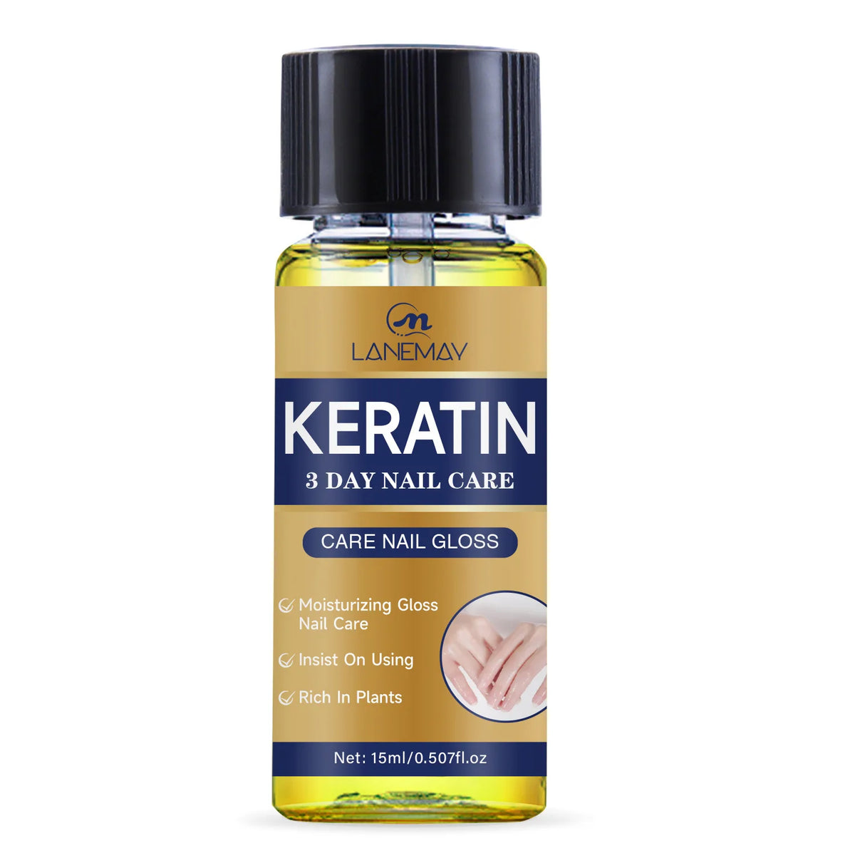 Keratin Nail Care Oil – Strengthens & Moisturizes Nails | Lanemay Nail Care Oil Qst Gold 15ml