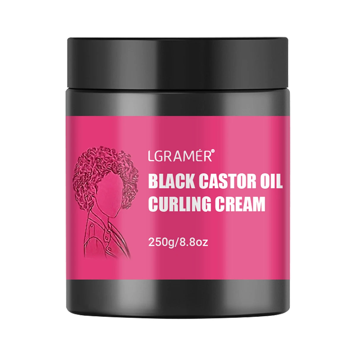 LGRAMÉR Black Castor Oil Curl Defining Anti-Frizz Cream 100g Curl Defining Cream Qst 250g