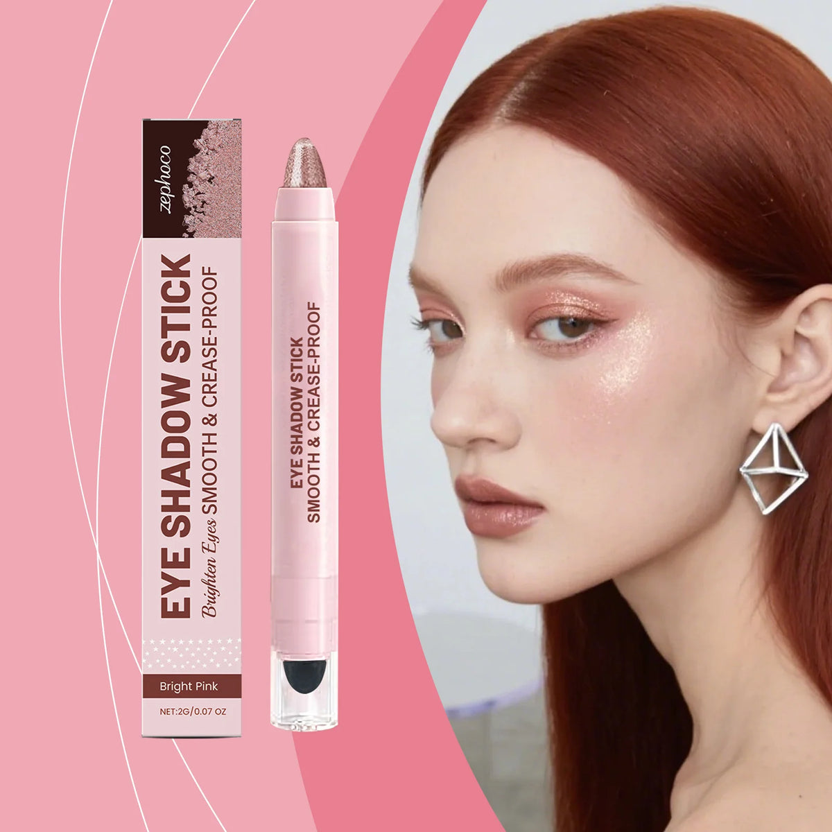 Zephoco Shimmer Cream Eyeshadow Stick – Pigmented & Long-Lasting Cream Eyeshadow Stick Qst