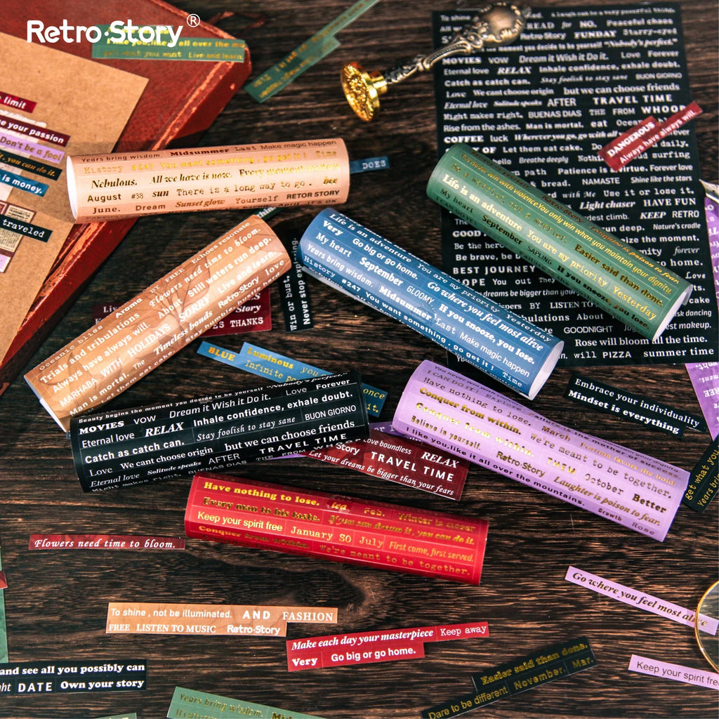 Vintage English Text Label Stickers – Junk Journal & Collage Craft Sticker Sheets Qme
