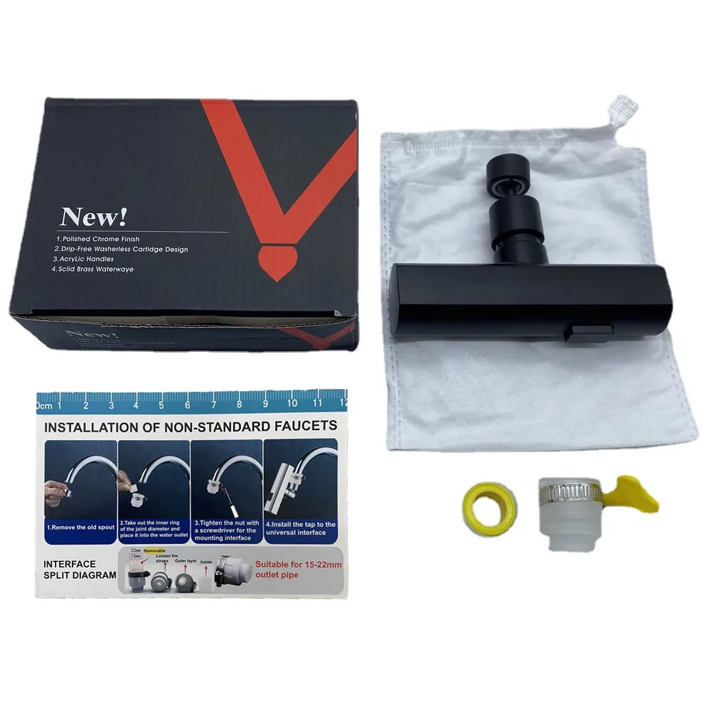 720° Swivel Waterfall Faucet Sprayer Head Filter Diffuser Faucet Diffuser Adapter Qme