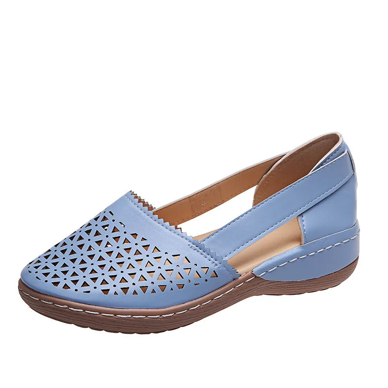 Women's Retro Button Flat Sandals – Mary Jane Plus Size Women's Flat Sandals Qst Blue 43