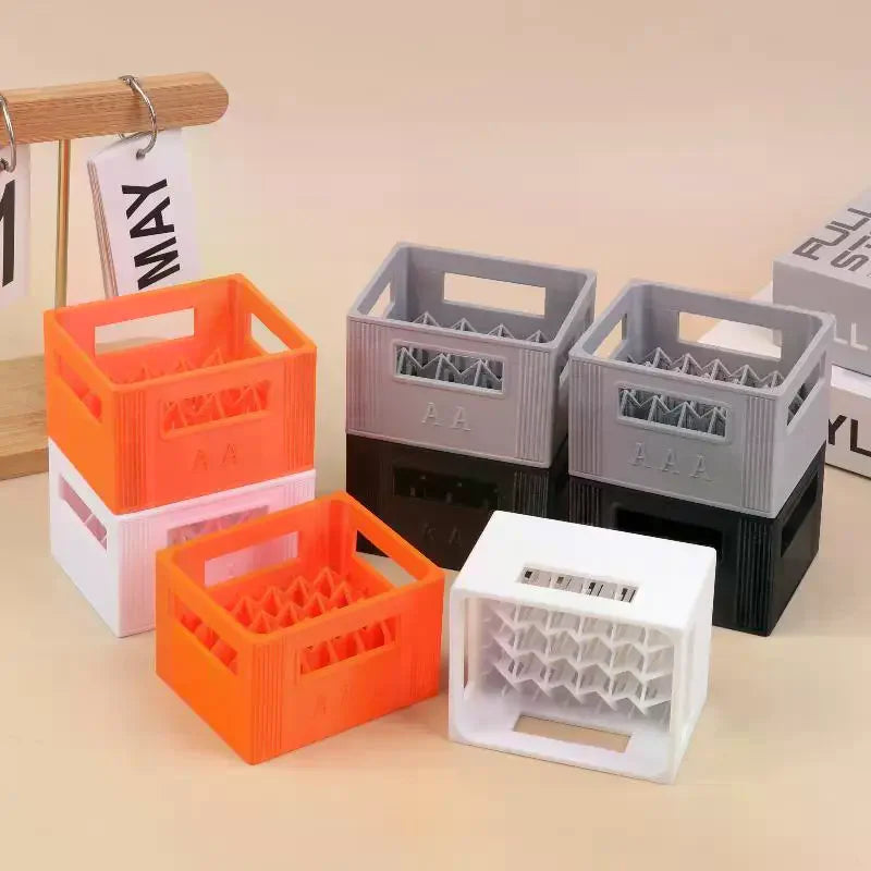 3D Beer Crate Battery Storage Case – AA & AAA Organizer Battery Storage Case Qme