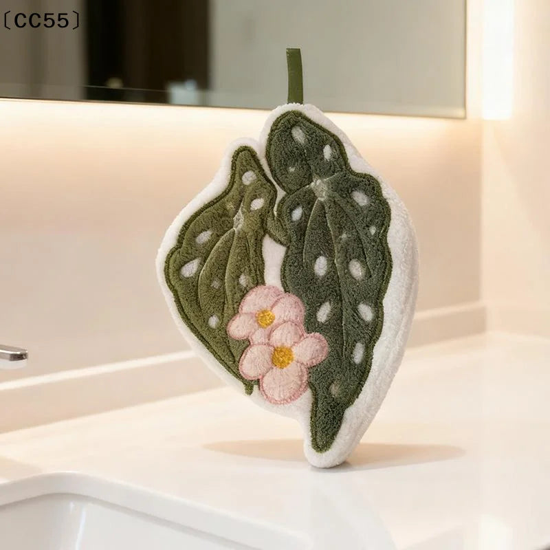Absorbent Leaf Hanging Hand Towel – Kitchen & Bathroom Hanging Hand Towel Qst