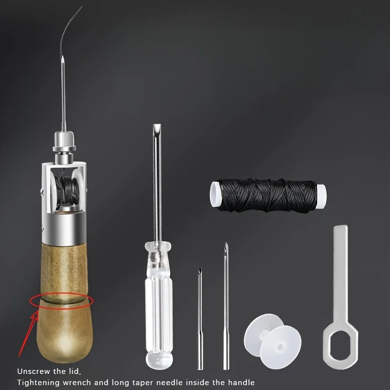 Leather Hand Sewing Cone Kit – Portable Manual Seamer Tool Leather Sewing Tool Qme 1Set