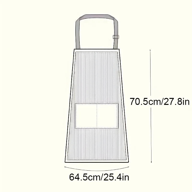 Striped Linen Kitchen Apron – Adjustable Strap & Pocket Kitchen Apron Qme