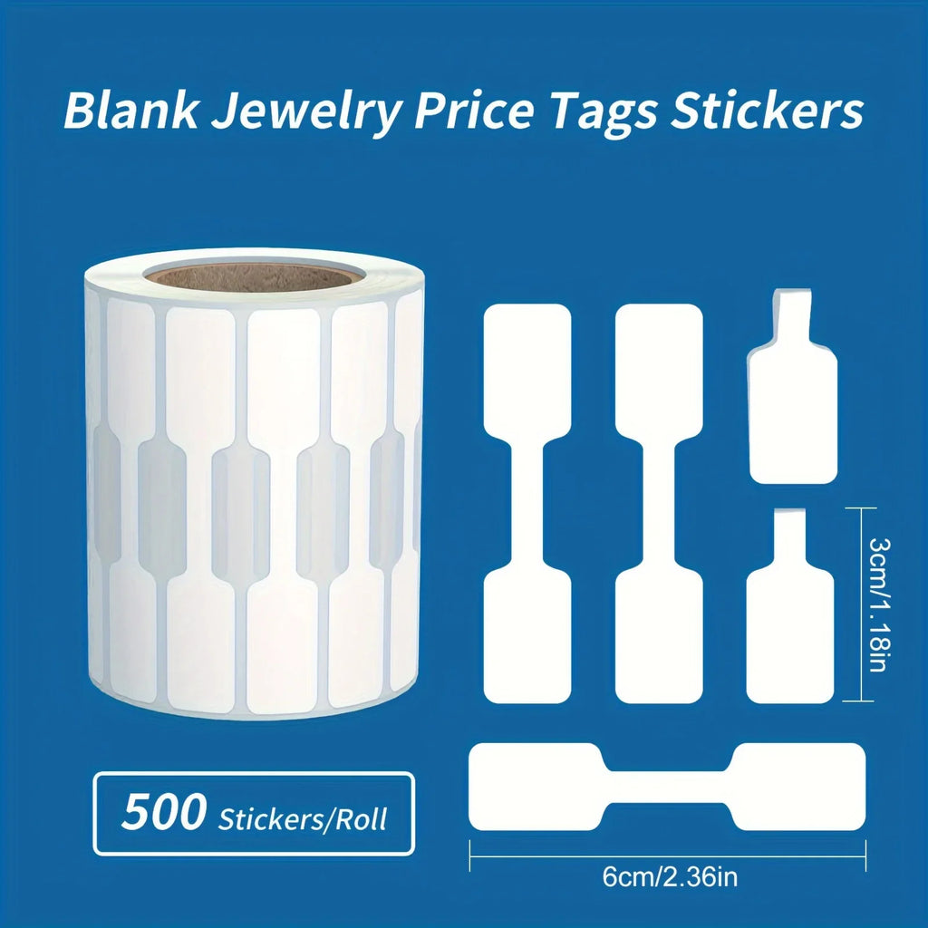 Jewelry Price Tag Label Sticker Rolls – Necklace, Earring & Ring Jewelry Price Tags Qme 500pcs
