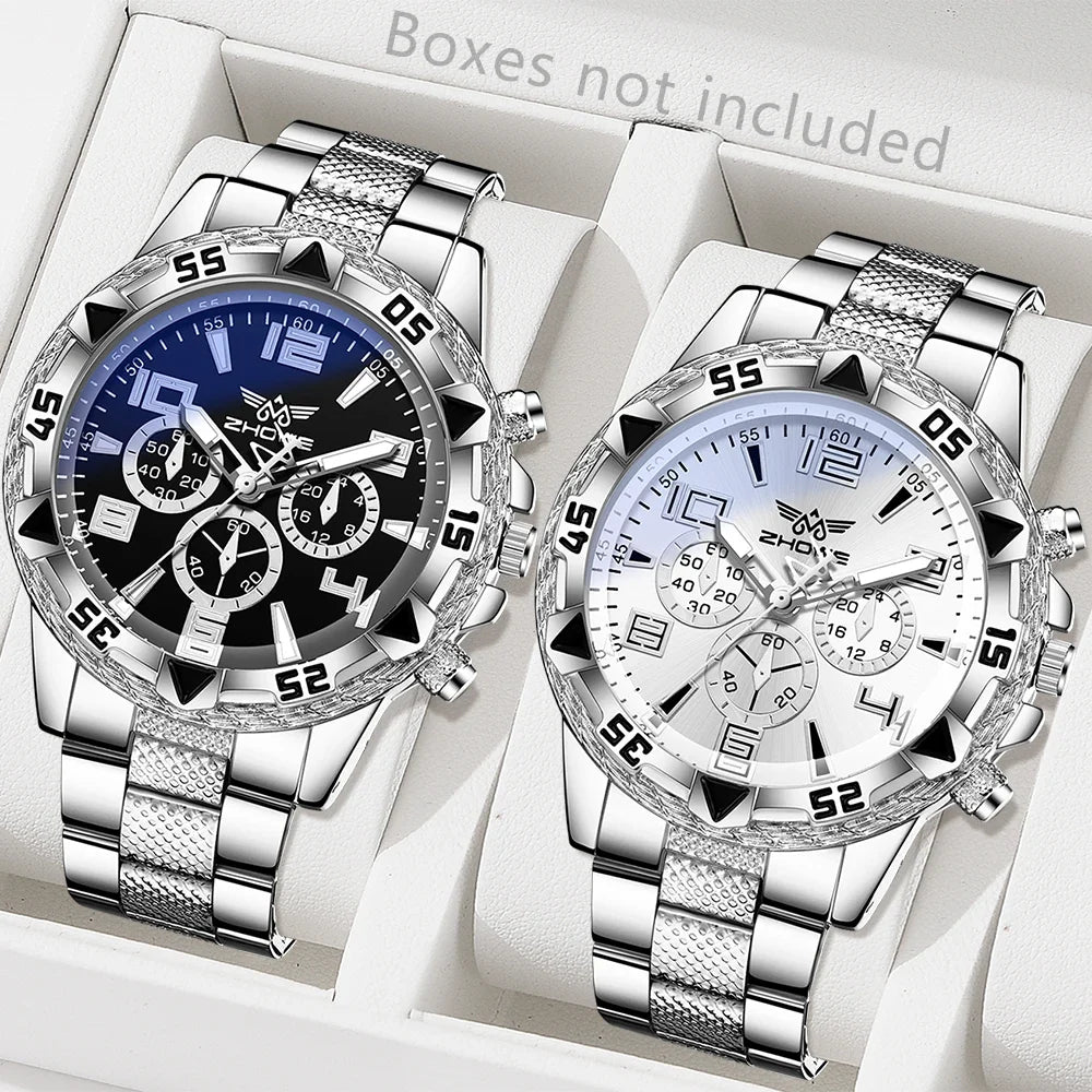 Silver Men's Quartz Watch – Business & Everyday Fashion Men's Quartz Watch Qme Silver