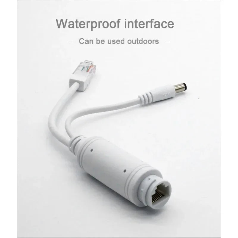 48V to 12V Waterproof POE Splitter Power Adapter Cable | IP Camera POE Splitter Adapter Qme