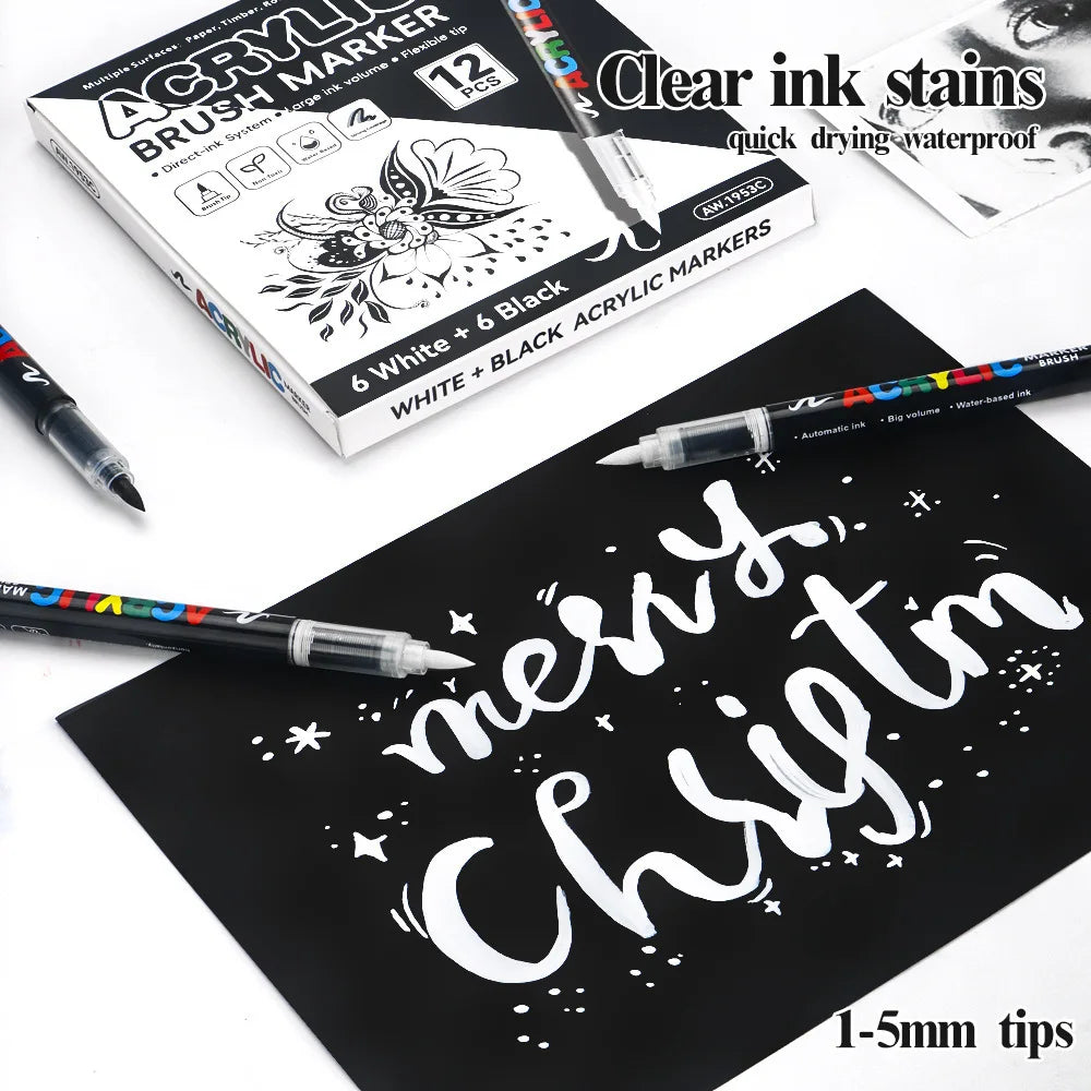 Premium Acrylic Highlight Marker Pens – Waterproof, Quick Dry Acrylic Marker Pens Qme