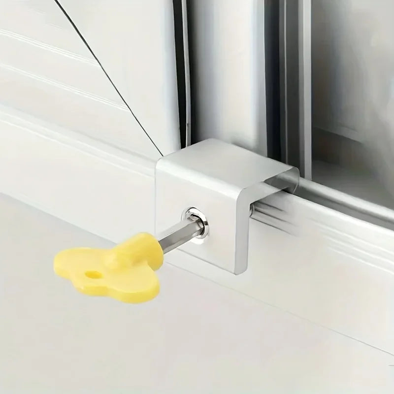 Aluminum Alloy Window Lock Buckle – Child Safety No-Drill Window Safety Lock Qst