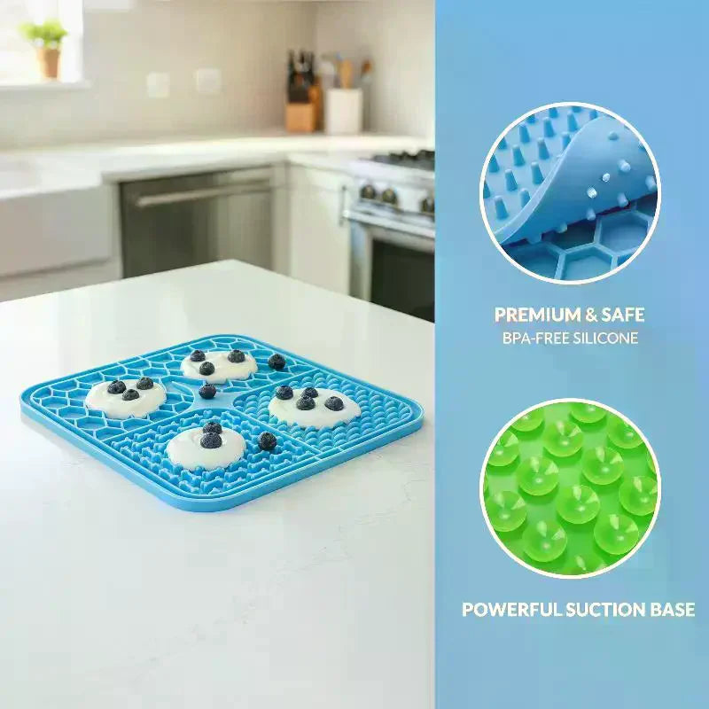 Silicone Pet Lick Mat Slow Feeder Bowl with Suction Cup Slow Feeder Lick Mat Qme