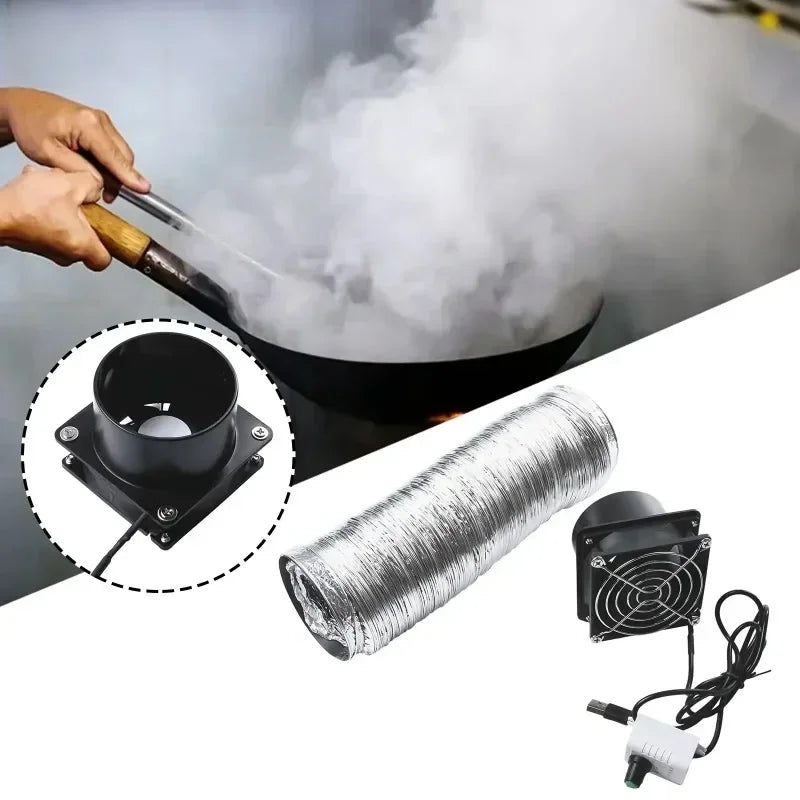USB Solder Fume Extractor Fan – Adjustable Speed + 1M Duct Pipe Fume Extractor Fan Qst