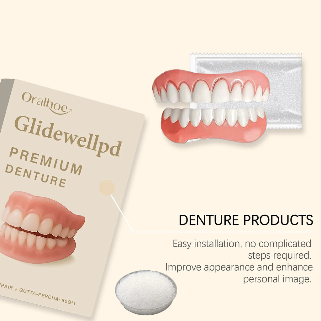 Oralhoe Soft Silicone Temporary Denture Set – Upper & Lower Temporary Denture Set Qst