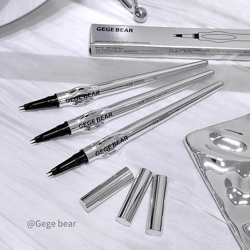 Gege Bear Two-Prong Eyebrow Pen – Waterproof Natural Strokes Eyebrow Pen Qme