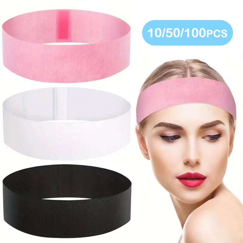 Disposable Spa Facial Headbands Elastic Adjustable 10/50/100 Pack Spa Facial Headband Qst