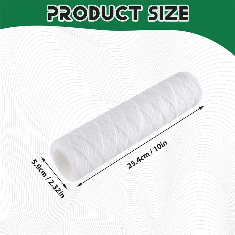 6-Pack 5 Micron String Wound Sediment Filter Cartridges 10 Inch Water Filter Cartridge Qst