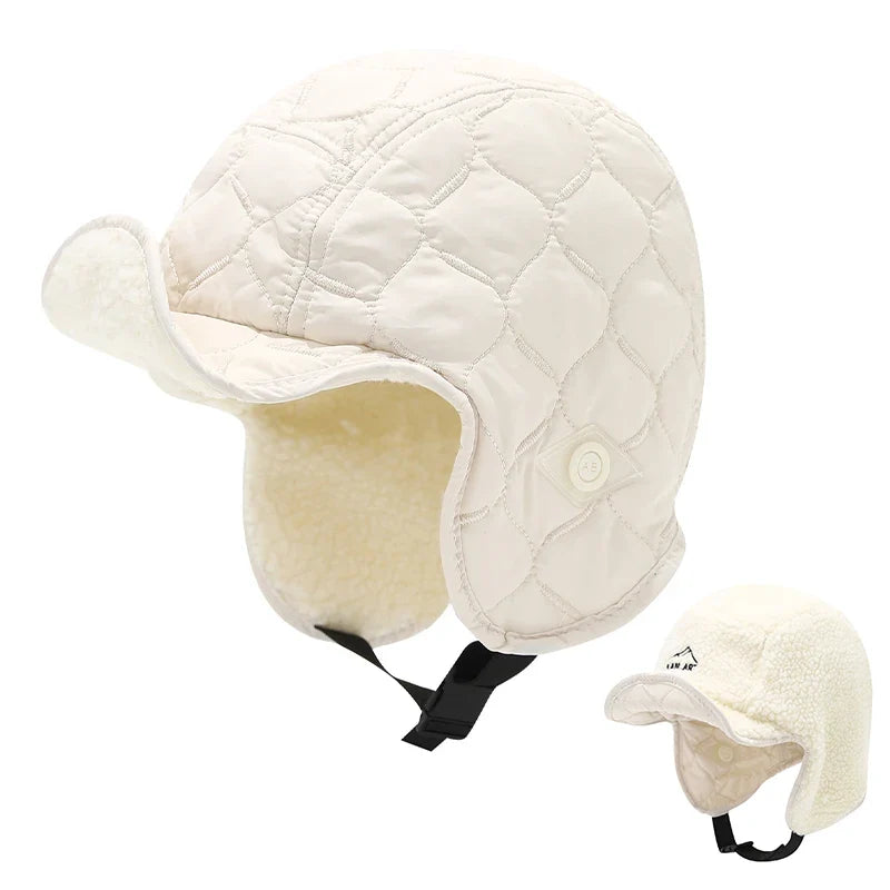 Winter Trapper Aviator Earflap Hat – Waterproof Unisex Winter Earflap Hat Qme Beige