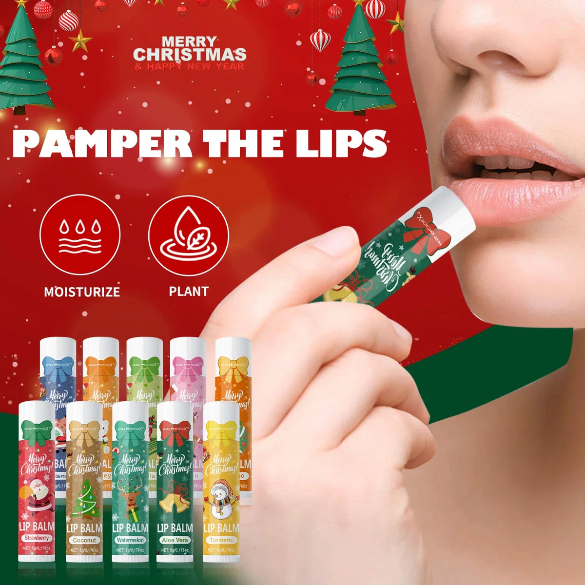Christmas Lip Balm Gift Box Set – Hydrating & Brightening Lip Balm Gift Set Qme