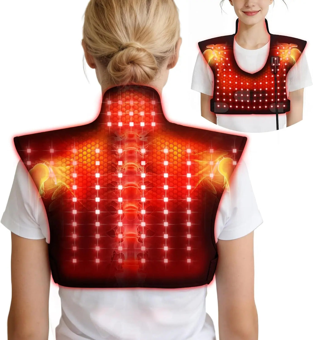 Red Light Therapy Neck & Shoulder Wrap – 165 LEDs 660nm 850nm Red Light Therapy Wrap Qst