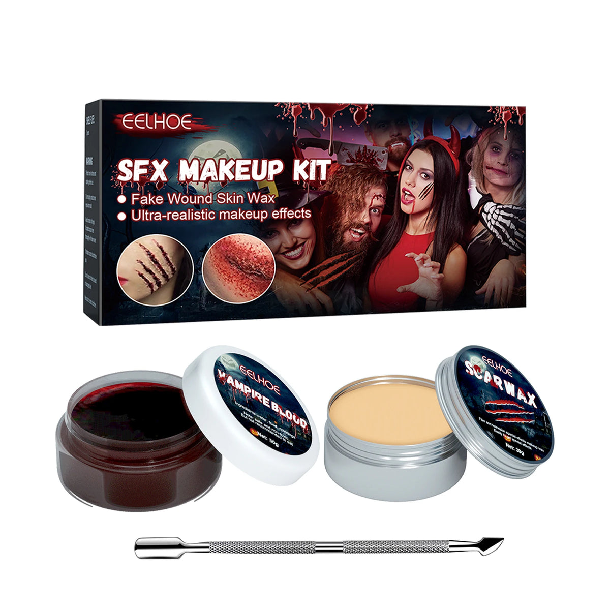 Halloween Skin Wax & Fake Blood SFX Makeup Kit – eelhoe SFX Makeup Kit Qst 1pc