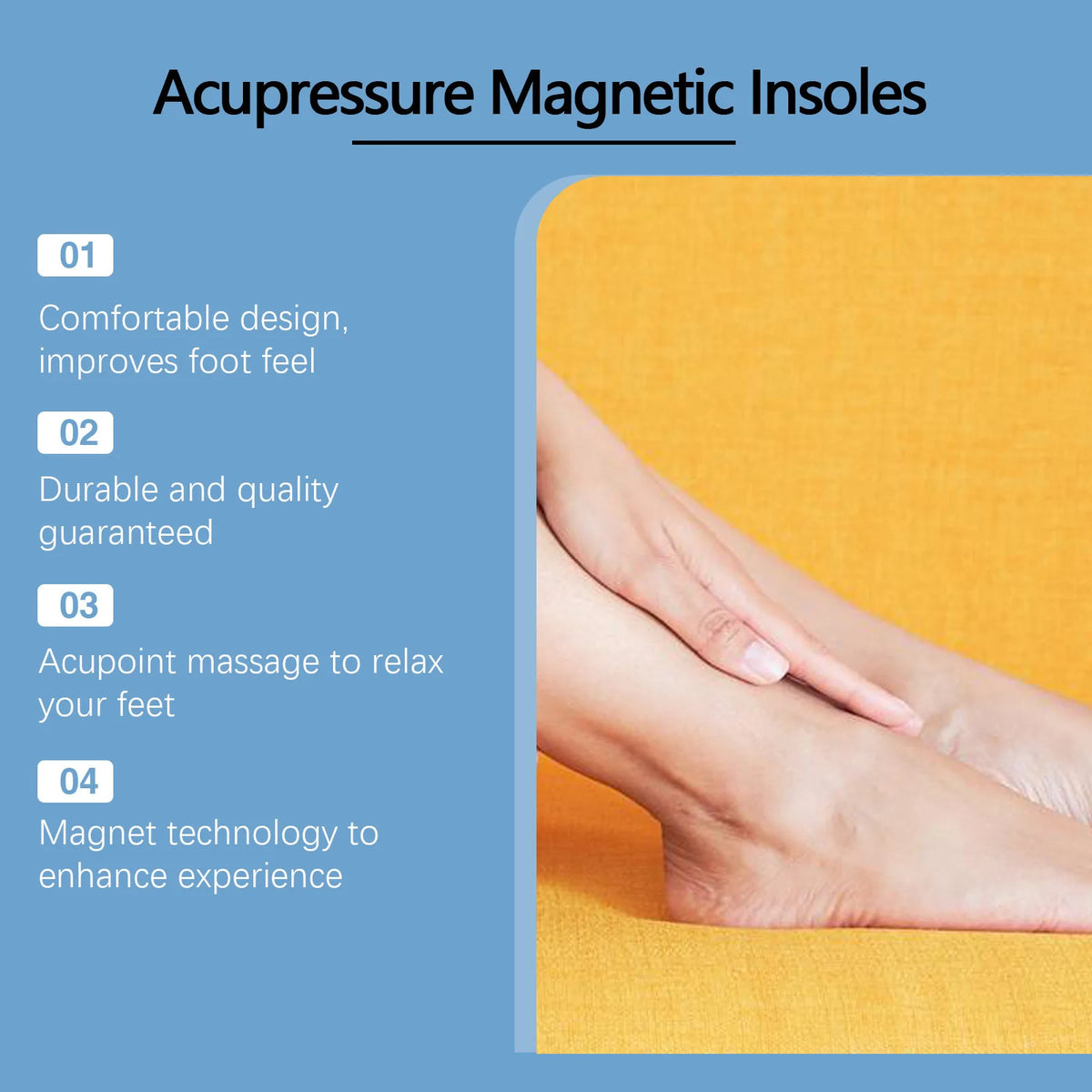 Acupressure Magnetic Insoles – Foot Massage Comfort Shoe Pads Acupressure Insoles Qst