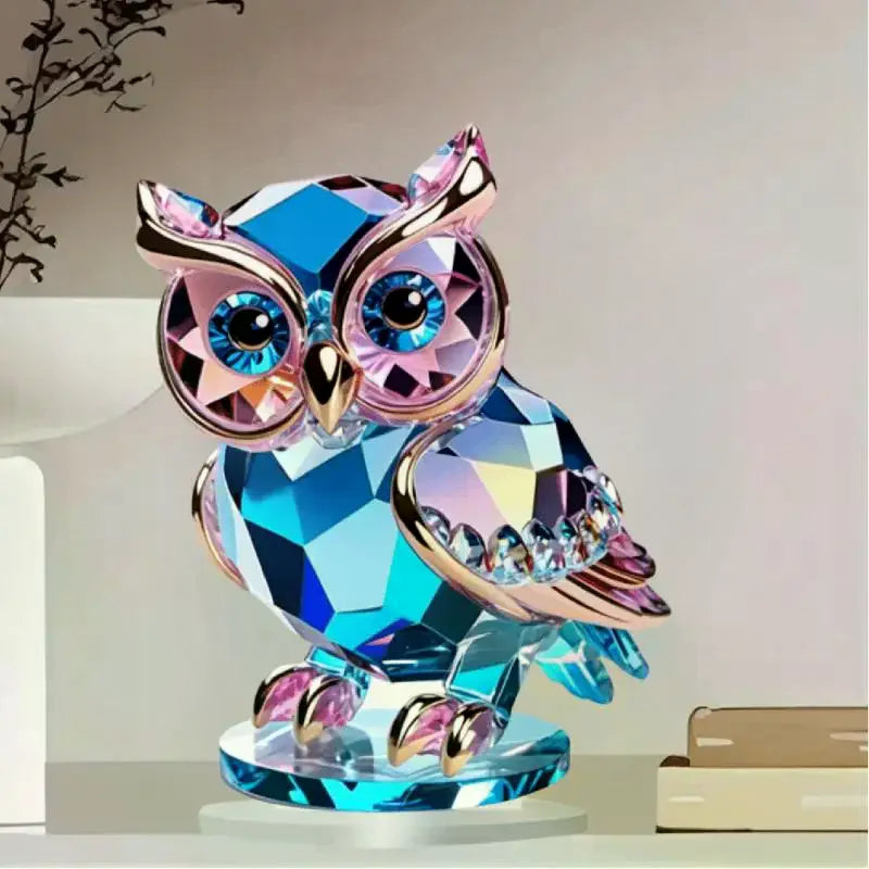 Crystal Acrylic Owl Desktop Figurine | Animal Home Décor Desktop Figurine Qme