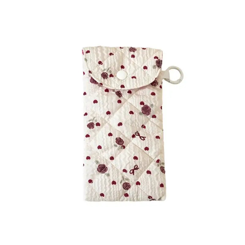 Korean Style Eyeglasses Pouch – Cute Printed Sunglasses Case Eyeglasses Pouch Qst Red