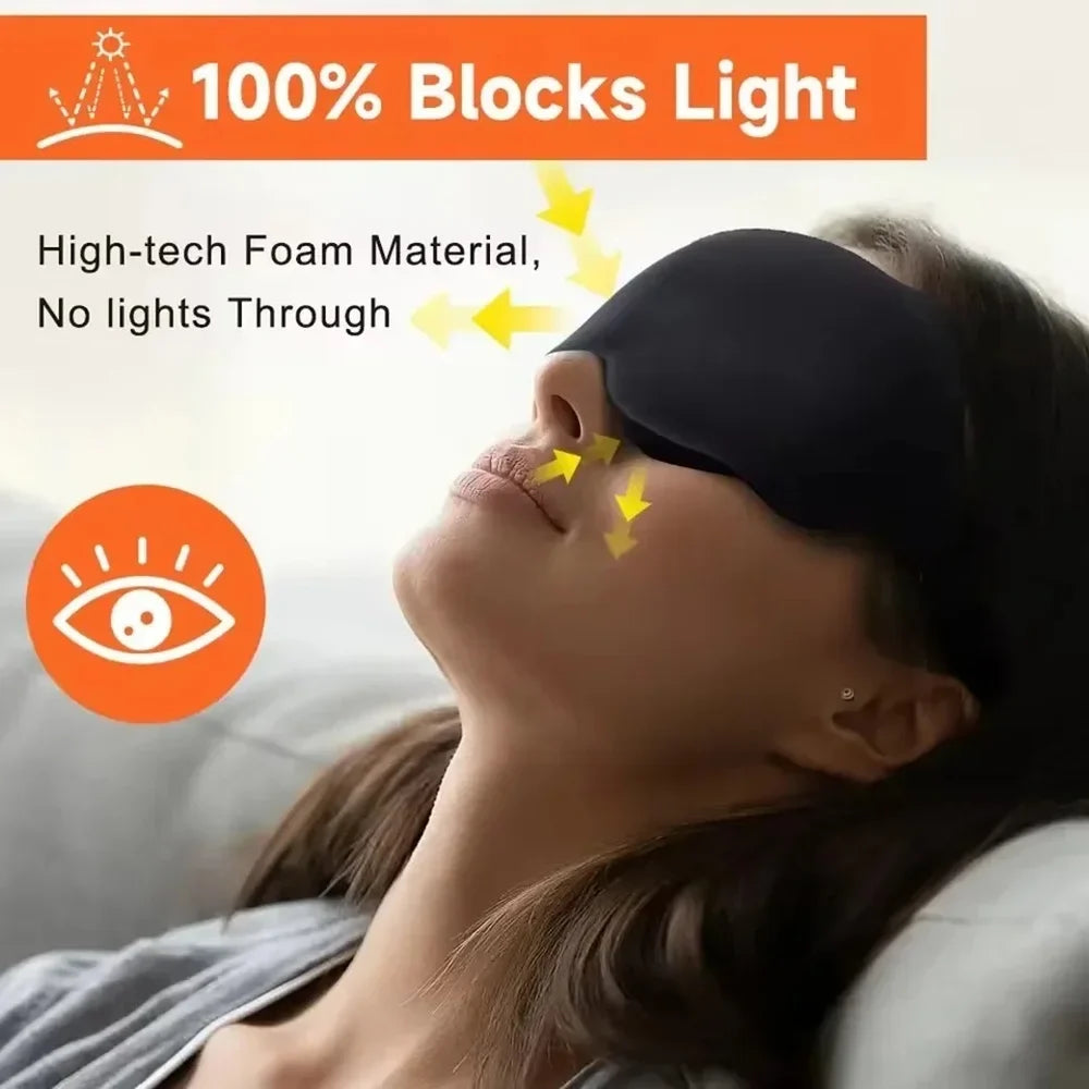 3D Sleep Mask – Memory Foam Eye Mask for Travel & Rest Sleep Eye Mask Qme