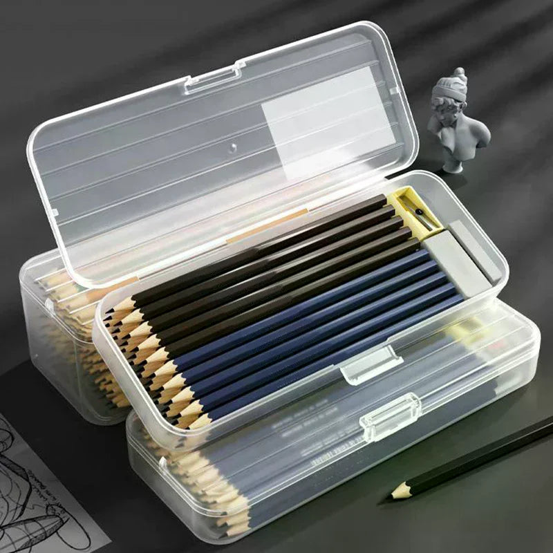 Matte Transparent Pencil Case Large Capacity Storage Box Pencil Case Qme