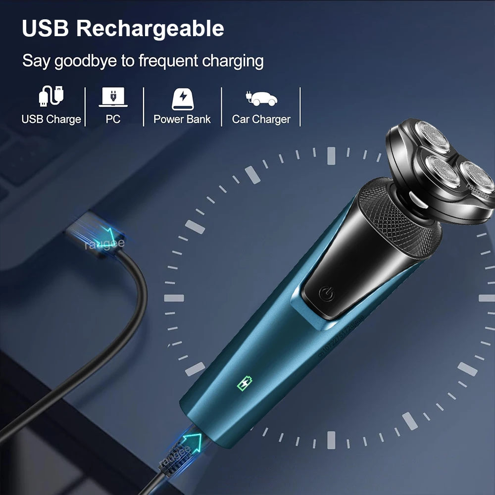 Peicon 3-in-1 Waterproof Electric Shaver & Trimmer for Men Electric Shaver Qst