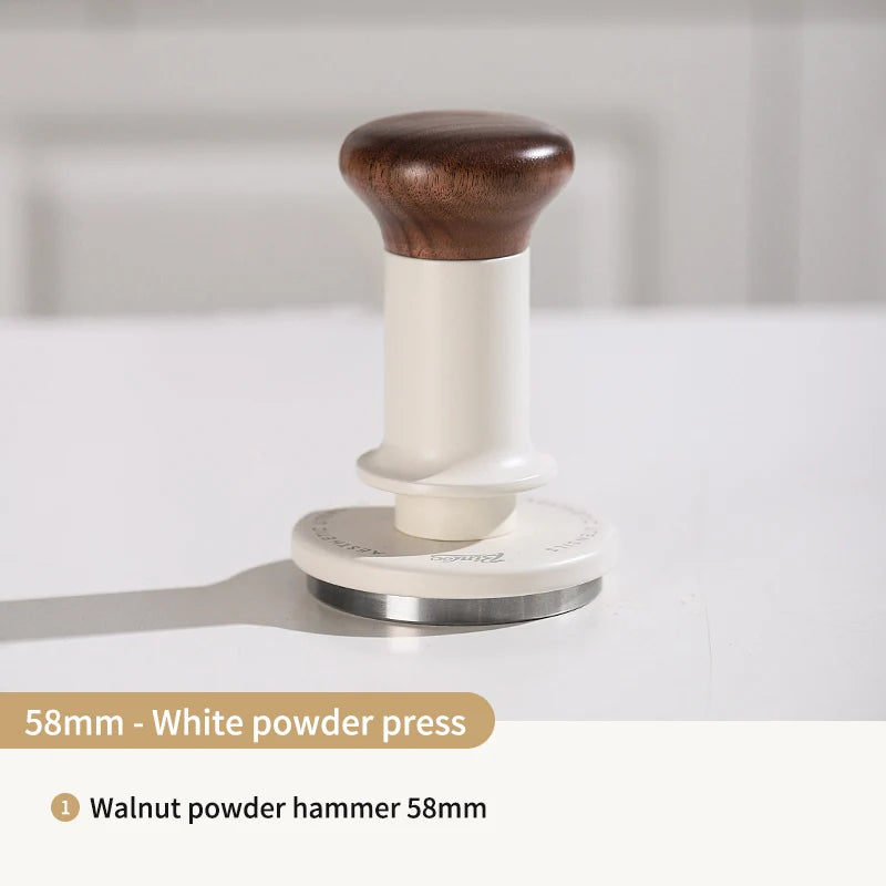 Bincoo Retro Auto-Rebound Espresso Tamper | Ripple Base 51-58mm Espresso Tamper Qst white-58mm China Mainland
