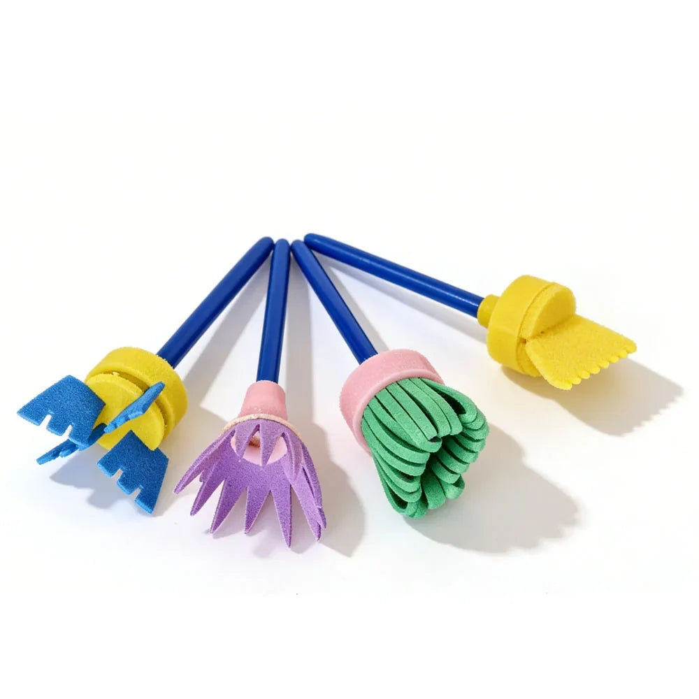 Kids Sponge Painting Brushes Set – 11pc DIY Art Craft Kit Kids Art Craft Set Qme