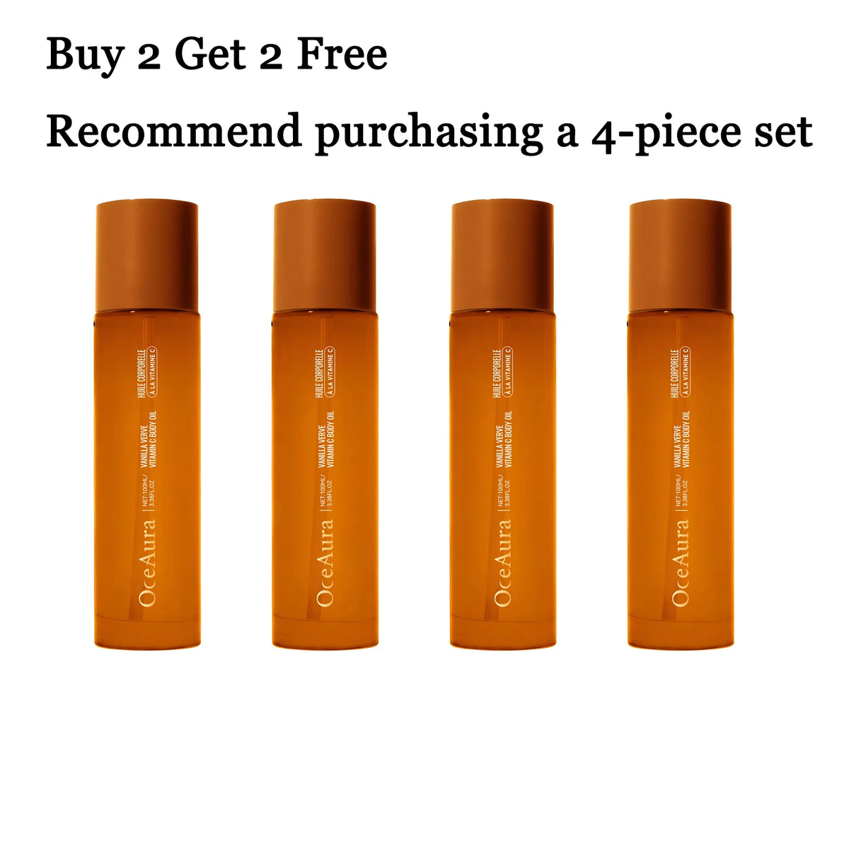 OceAura Vitamin C Body Oil 100ml – Deep Moisturizing Glow Body Essence Oil Qst 4 pcs Other