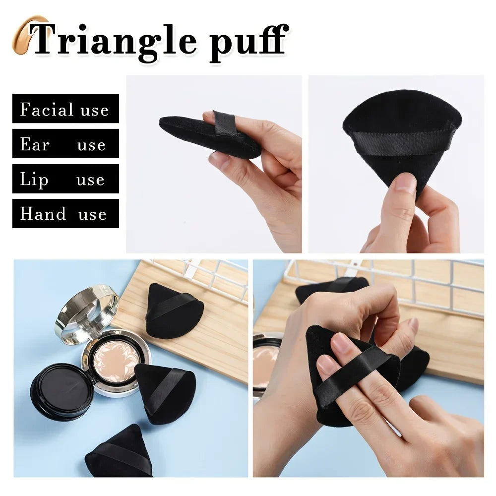 Triangular Fan-Shaped Powder Puff Sponge Finger Pad Powder Puff Sponge Qme