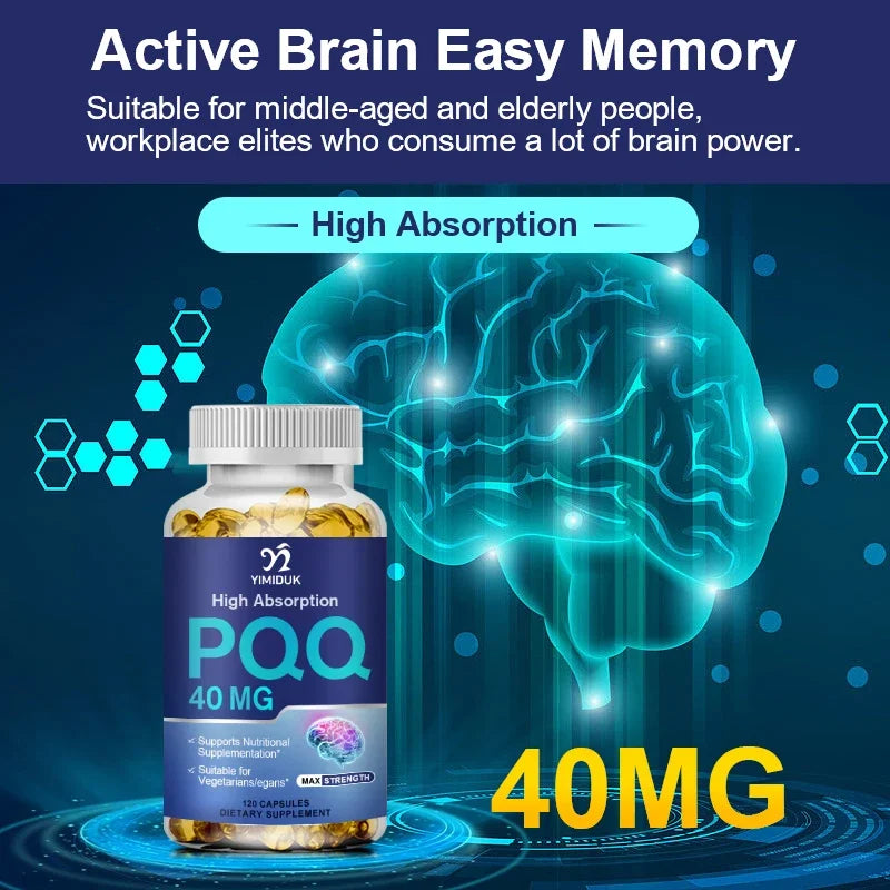 Yimiduk PQQ 40mg Supplement – 120 Vegan Capsules | Buy 1 Get 1 Vitamin Supplement Qst