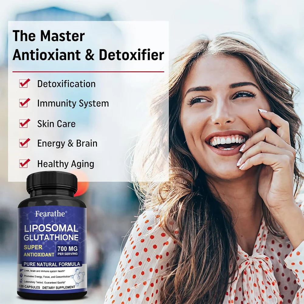 Liposomal Glutathione 700mg – Max Absorption Antioxidant Capsules Antioxidant Supplement Qst