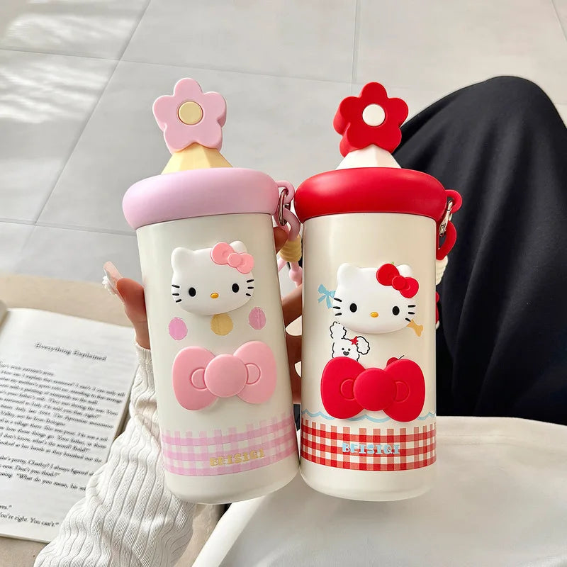 Hello Kitty Insulated Straw Cup – Large Capacity & Portable Insulated Straw Cup Qme