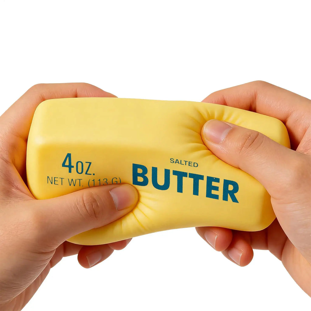 Realistic Butter Fidget Squeeze Toy – Slow Rebound PU Foam Fidget Squeeze Toy Qme