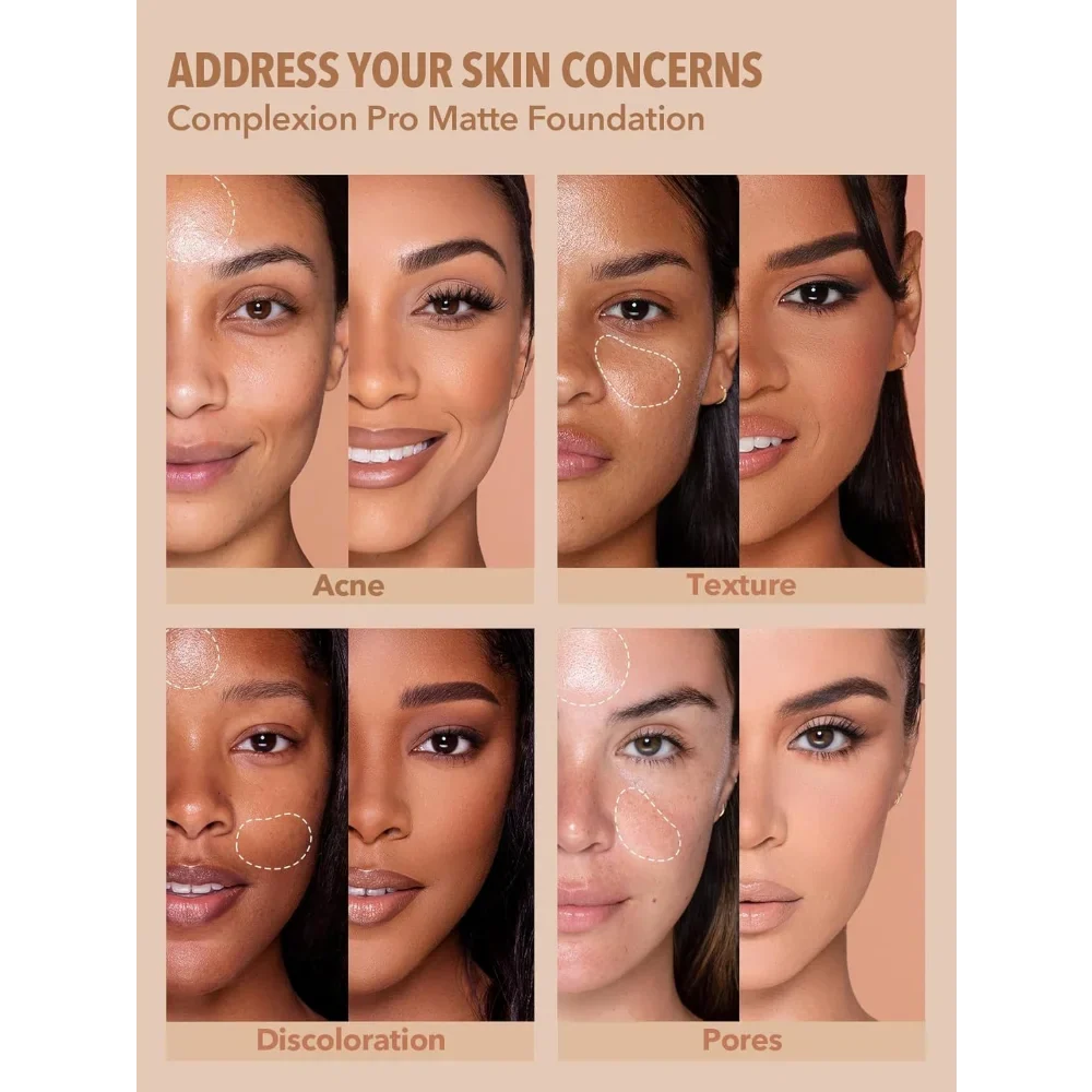Qme Full Coverage Liquid Foundation Matte Dewy Waterproof Liquid Foundation Qme
