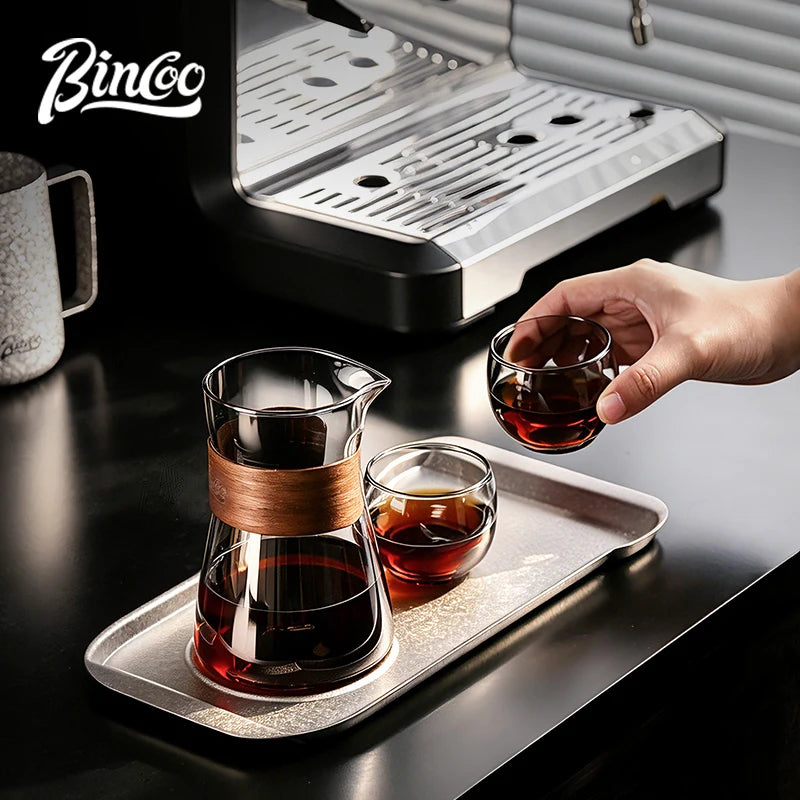 Bincoo Pure Titanium Coffee Serving Tray – Rectangular Metal Coffee Serving Tray Qst