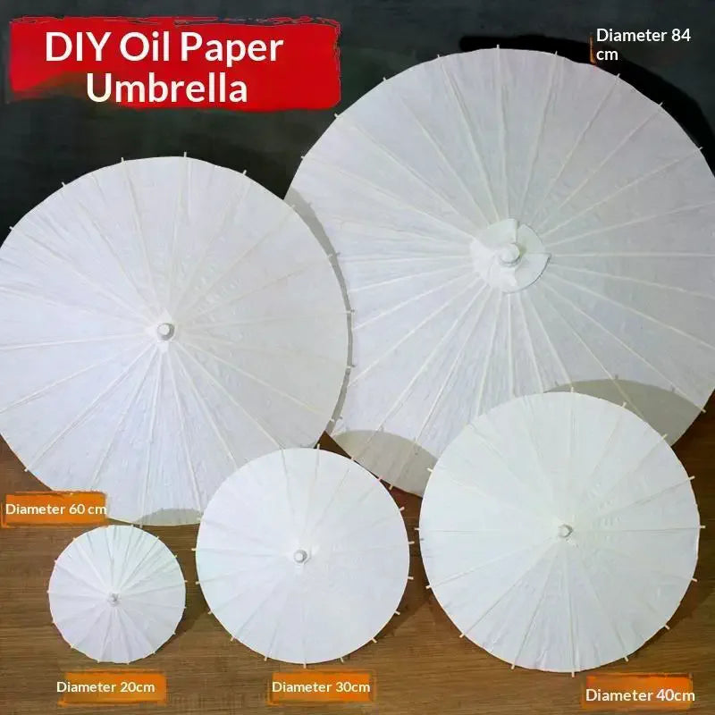 Blank Paper Umbrella DIY Craft Prop – 20cm to 84cm Sizes DIY Craft Prop Qme