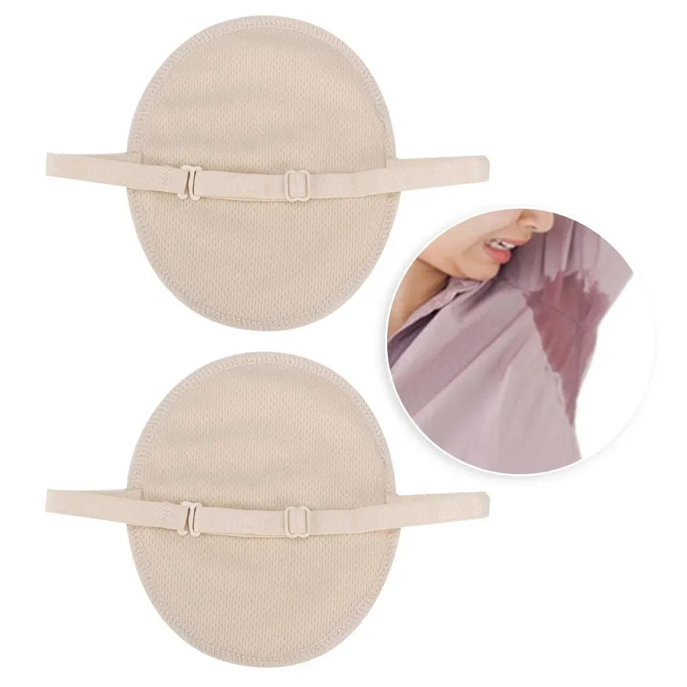 Reusable Cotton Underarm Sweat Pads – Absorbent Bra Guard Underarm Sweat Pads Qme