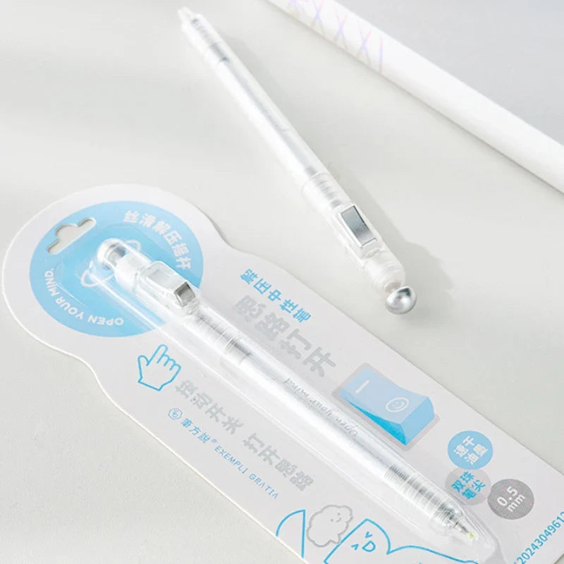Fidget Clicker Gel Pen 3-Pack – Smooth 0.5mm Writing Pens Gel Clicker Pens Qme