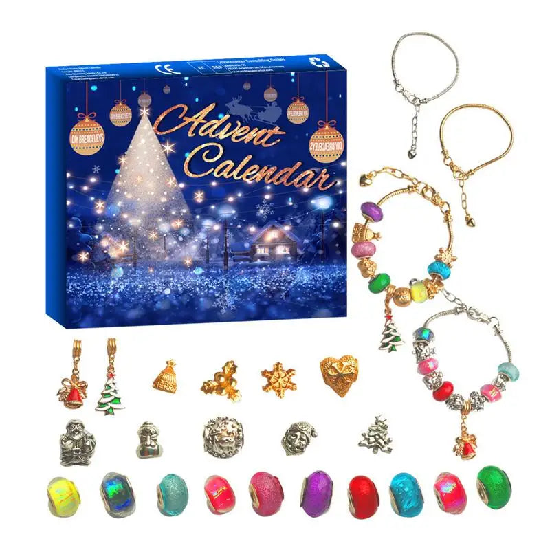 Girls Advent Calendar Bracelet – Christmas Countdown Gift for Kids Advent Calendar Set Qme China Mainland