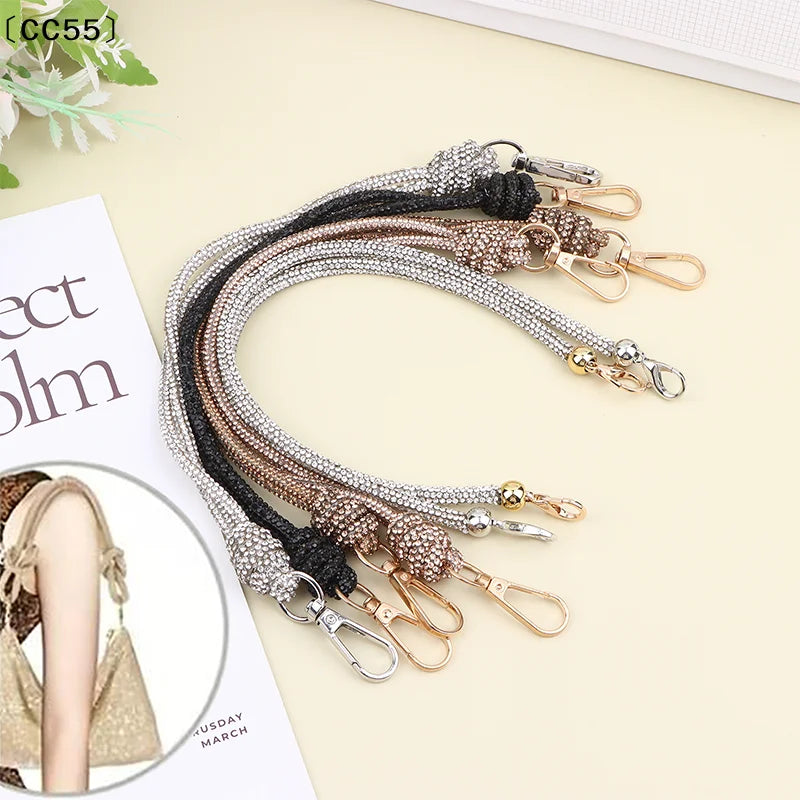 Rhinestone Handbag Chain Strap Loop Knot Closure 33–34cm Handbag Chain Strap Qst